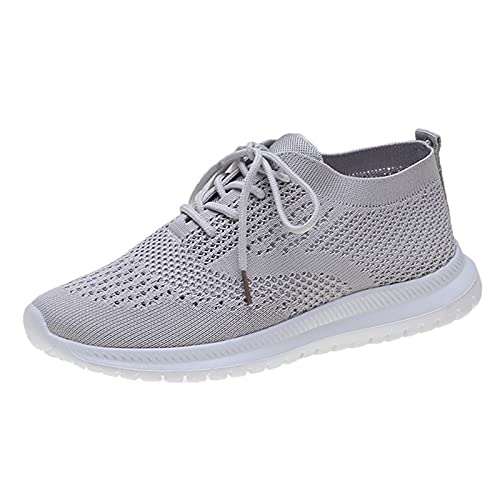 Schuhe Zahlungsplan Sport Freizeitschuhe Strick Schnürschuh Damen Atmungsaktiv Laufen Damen Sneaker, grau, 37.5 EU von ARtray