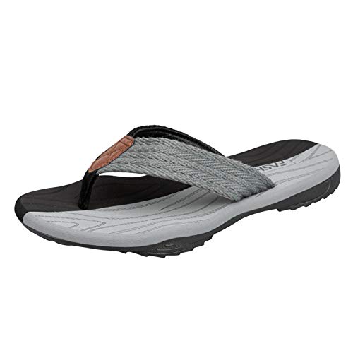 Senioren Hausschuhe Herren Slipper Hausschuhe Frauen Flops Sandalen Strand Hausschuhe für Männer Sommer flip Schuhe Flacher Herren-Hausschuh Schuhe Herren Retro 4 (Grey, 40) von ARtray