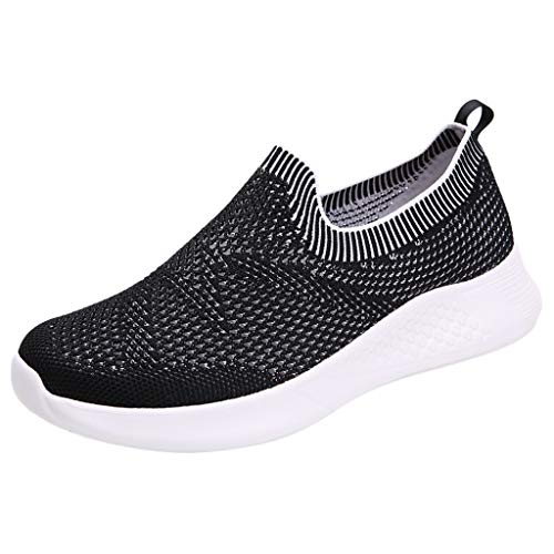 Slip-Ins, Schuhe, freihändig, Damen-Sneaker, Netzstoff, Laufsportschuhe, atmungsaktiv, Tennis-Sneaker, klobige Plateau-Keil-Turnschuhe, weich, leichte Damen-Turnschuhe, weiß, 38 EU von ARtray