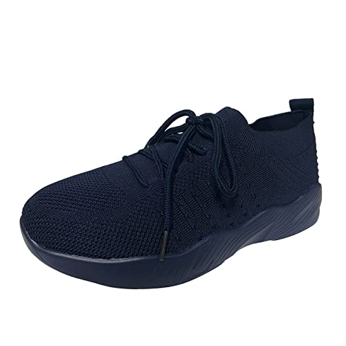 Wanderschuhe für Damen, dicke Halbschuhe für Damen, atmungsaktiv, leicht, Jogging-Sneaker, rutschfest, Workout, Fitnessstudio, Tennis, Sneaker, modisch, runde Zehenpartie, Schnürschuhe, Flex-Relish, von ARtray