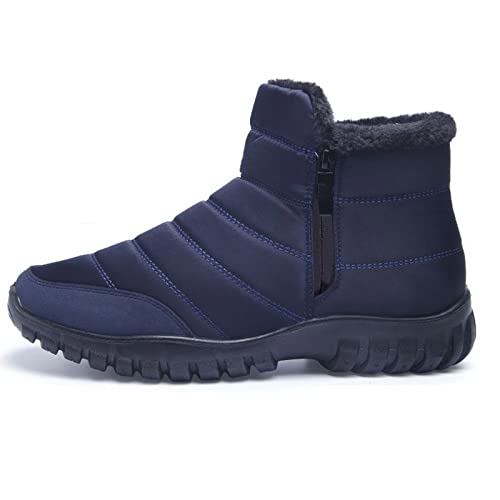 Wanderschuhe für Herren, wasserdicht, Winter-Schneestiefel, warm, modisch, klobig, rutschfest, Sicherheitsstiefel für mittleren Alter und ältere Menschen, gemütlich, weiches Fleece gefüttert, von ARtray