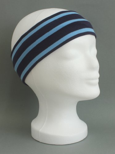Stirnband blau - azur gestreift für Erwachsene von Modas von AS Bekleidungswerk GmbH