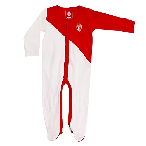 Strampler Pyjama AS MONACO – Offizielle Kollektion ASM FC – Fußball – Größe Baby 80 rot von AS MONACO
