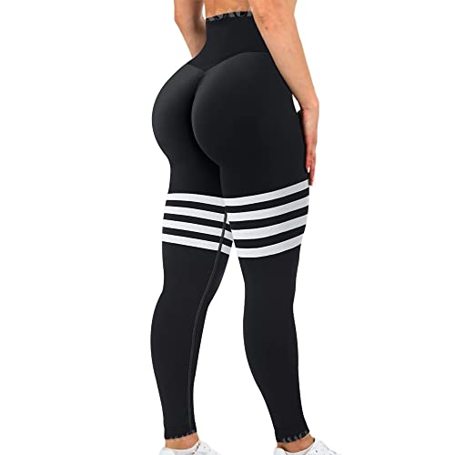 ASAGI Scrunch Butt Lifting Workout Leggings für Frauen Hohe Taille Yoga Hosen Verstärker Fitnessstudio Nahtlose Booty Strumpfhosen, 2#-Schwarz, M ASAGI Scrunch Butt Lifting Workout Leggings für Frauen Hohe Taille Yoga Hosen Verstärker Fitnessstudio Nahtlose Booty Strumpfhosen, 2#-Schwarz, M von ASAGI
