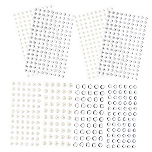 ASAKKURA 12blätter Selbstklebende Gesichtsschmuck-aufkleber Mit Strass Und Perlen Für Makeup Nail Art Und Bastelarbeiten Dekorative Schmuckstickers Für Kreative Projekte von ASAKKURA