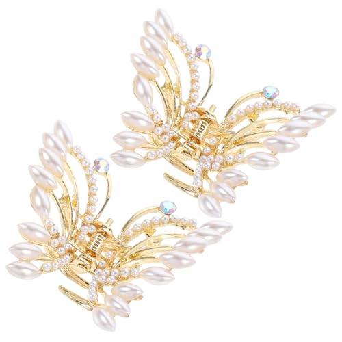 ASAKKURA 2 Stücke Frauen Mode Haare Klaue Clip Pearl Haarklemme Barrette Haarschmuck von ASAKKURA