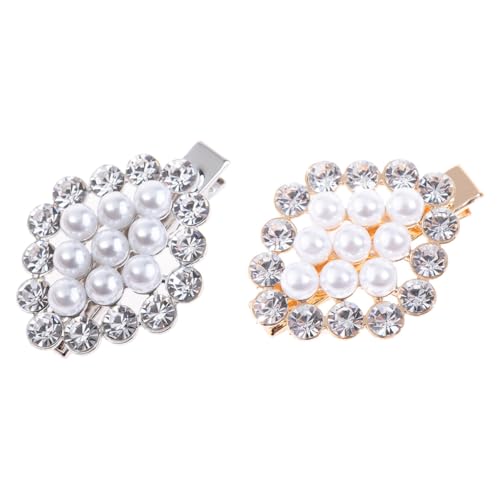 ASAKKURA 2 Stücke Frauen Mode Strass Perle Metall Legierung Ente Mund Clip Perle Haarnadel von ASAKKURA