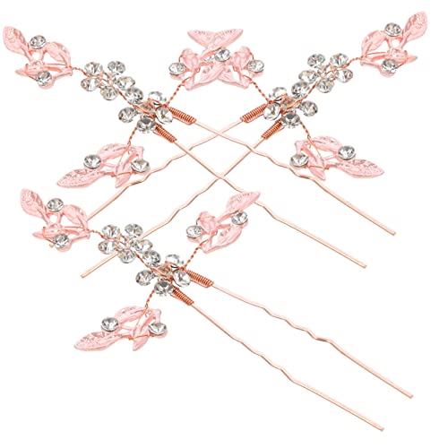 ASAKKURA 3 Stück Blatt Haarnadel Eleganter Haarstab Dutt Pin Stick Haar Dutt Haargabel Pin Damen Haarstab Haar Dutt Stäbchen Kristall Haarstab Dutt Haargabel Damen Haarnadeln Metall von ASAKKURA