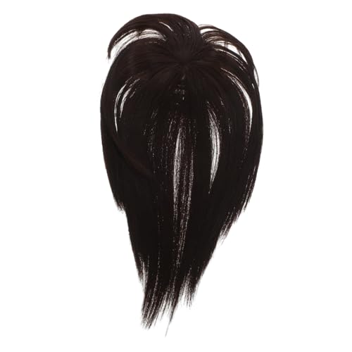 ASAKKURA Clip On Haarteil Für Damen Natürliches Haar Topper Für Dünnes Haar Tiefbraun Synthetisches Haarstück Zur Volumensteigerung Und Kaschierung Von Haarausfall von ASAKKURA