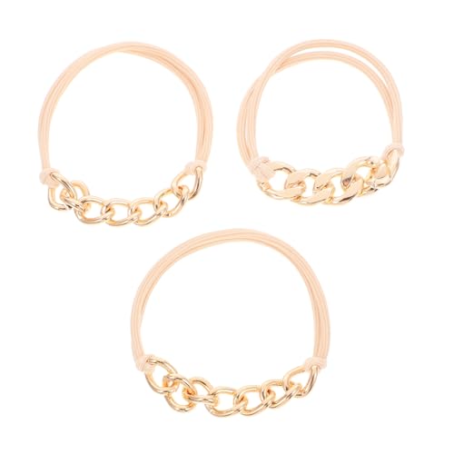 ASAKKURA Modische Haargummis Kette Für Frauen Mädchen Haar-accessoires-set Gold Metall Haargummis Pferdeschwanzhalter von ASAKKURA