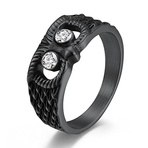 ASCHXUGX Diamantbesetzter Eulenring, Modische Ringe Aus Edelstahl Für Damen Und Herren,Schwarz,8 ASCHXUGX Diamantbesetzter Eulenring, Modische Ringe Aus Edelstahl Für Damen Und Herren,Schwarz,8 von ASCHXUGX