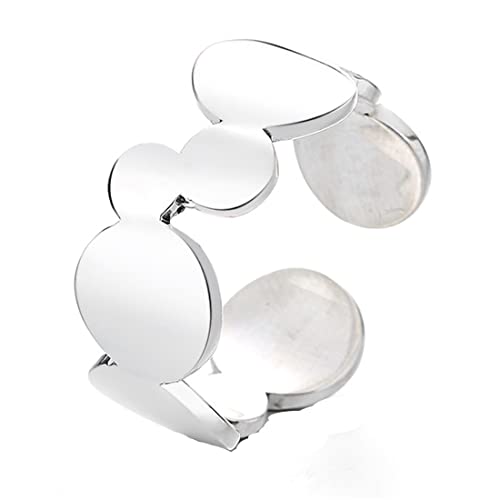 ASCHXUGX Einfache Runde Puzzle Sterling Silber Verstellbaren Ring, Stilvolle S925 Sterling Silber Damenring,Silber,11 von ASCHXUGX
