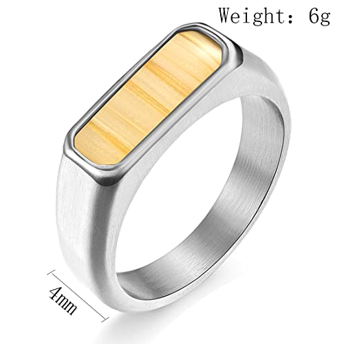 ASCHXUGX Einfacher Langer Ring Aus Holzfurnier, Modische Ringe Aus Edelstahl Für Damen Und Herren,Silber,7 ASCHXUGX Einfacher Langer Ring Aus Holzfurnier, Modische Ringe Aus Edelstahl Für Damen Und Herren,Silber,7 von ASCHXUGX