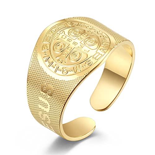 ASCHXUGX Exorzist Öffnung Verstellbare Stempel Ring, Modische Edelstahl Herren Und Damen Ringe,Gold,7 ASCHXUGX Exorzist Öffnung Verstellbare Stempel Ring, Modische Edelstahl Herren Und Damen Ringe,Gold,7 von ASCHXUGX