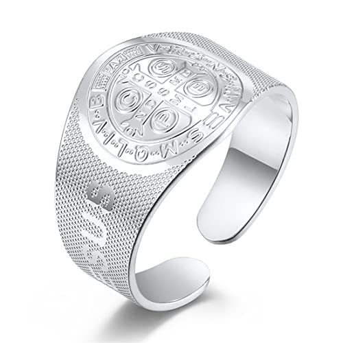ASCHXUGX Exorzist Öffnung Verstellbare Stempel Ring, Modische Edelstahl Herren Und Damen Ringe,Silber,8 von ASCHXUGX