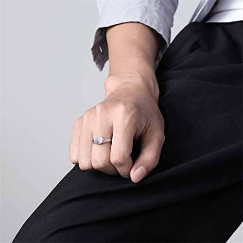 ASCHXUGX Herzförmiger Muschelmuster-Ring, Modische Ringe Aus Edelstahl Für Damen Und Herren,Silber,6 ASCHXUGX Herzförmiger Muschelmuster-Ring, Modische Ringe Aus Edelstahl Für Damen Und Herren,Silber,6 von ASCHXUGX