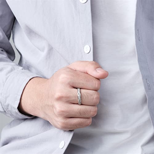 ASCHXUGX Mattierter Gravierter Stern- Und Mondring, Modischer Damenring Aus Edelstahl,Silber,6 von ASCHXUGX