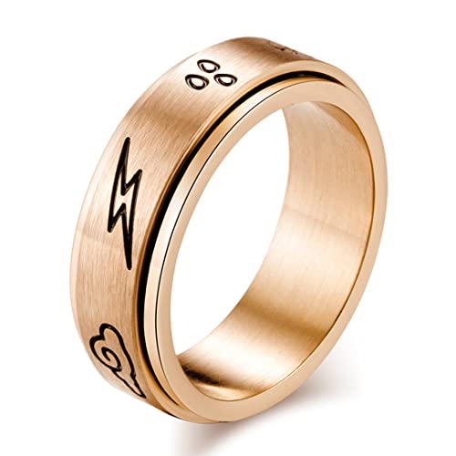 ASCHXUGX Natürliche Wetterkarte Drehbarer Ring, Mode Edelstahl Männer Und Frauen Ringe,Gold,9 ASCHXUGX Natürliche Wetterkarte Drehbarer Ring, Mode Edelstahl Männer Und Frauen Ringe,Gold,9 von ASCHXUGX