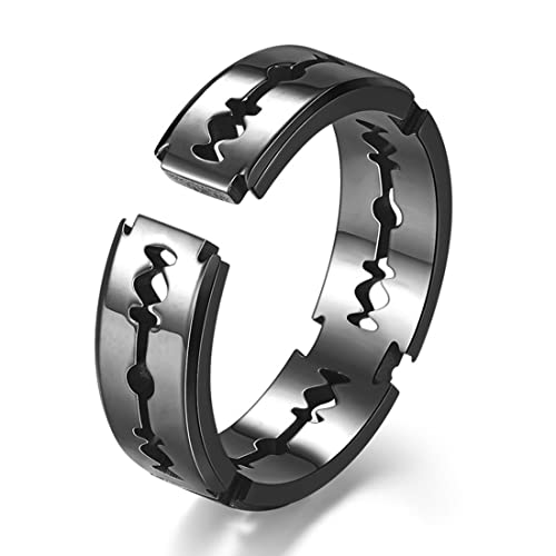 ASCHXUGX Offener Rasierklingenring, Modische Ringe Aus Edelstahl Für Damen Und Herren,Schwarz,8 ASCHXUGX Offener Rasierklingenring, Modische Ringe Aus Edelstahl Für Damen Und Herren,Schwarz,8 von ASCHXUGX