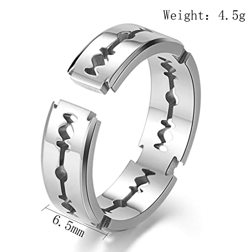 ASCHXUGX Offener Rasierklingenring, Modische Ringe Aus Edelstahl Für Damen Und Herren,Silber,7 ASCHXUGX Offener Rasierklingenring, Modische Ringe Aus Edelstahl Für Damen Und Herren,Silber,7 von ASCHXUGX