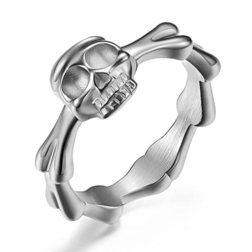 ASCHXUGX Punk-Stil Schädel Ritter Ring, Modische Ringe Aus Edelstahl Für Männer Und Frauen,Silber,7 ASCHXUGX Punk-Stil Schädel Ritter Ring, Modische Ringe Aus Edelstahl Für Männer Und Frauen,Silber,7 von ASCHXUGX