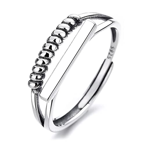 ASCHXUGX Twist Poliert Kaskade Sterling Silber Offener Ring, Stilvolle S925 Sterling Silber Ring Für Frauen,Silber,6 von ASCHXUGX