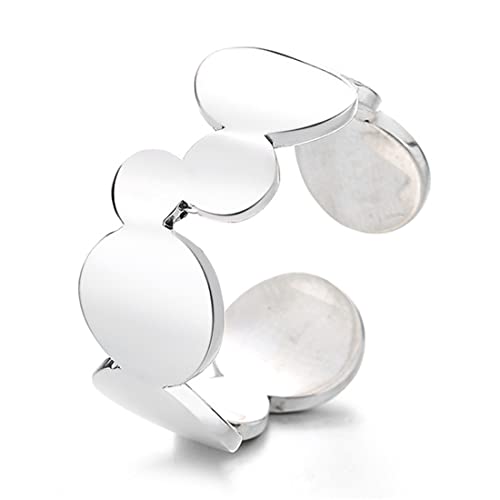ASCHXUGX Unregelmäßiger, Runder, Offener Ring Aus Sterlingsilber, Stilvoller Damenring Aus S925 Sterlingsilber,Silber,5 von ASCHXUGX
