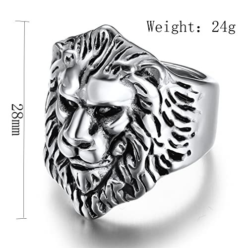 ASCHXUGX Vintage Dominanter Löwenkopfring, Modische Ringe Aus Edelstahl Für Damen Und Herren,Silber,9 ASCHXUGX Vintage Dominanter Löwenkopfring, Modische Ringe Aus Edelstahl Für Damen Und Herren,Silber,9 von ASCHXUGX