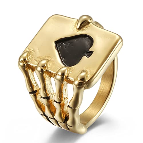 ASCHXUGX Vintage Geisterhand Pik-As Ring, Modische Ringe Aus Edelstahl Für Damen Und Herren,Gold,10 ASCHXUGX Vintage Geisterhand Pik-As Ring, Modische Ringe Aus Edelstahl Für Damen Und Herren,Gold,10 von ASCHXUGX