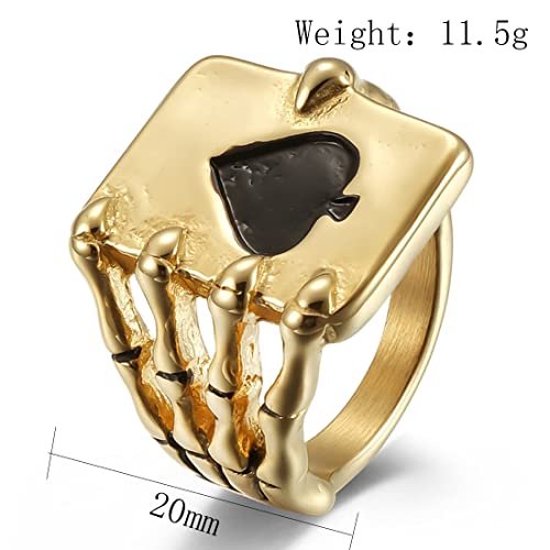 ASCHXUGX Vintage Geisterhand Pik-As Ring, Modische Ringe Aus Edelstahl Für Damen Und Herren,Gold,8 ASCHXUGX Vintage Geisterhand Pik-As Ring, Modische Ringe Aus Edelstahl Für Damen Und Herren,Gold,8 von ASCHXUGX