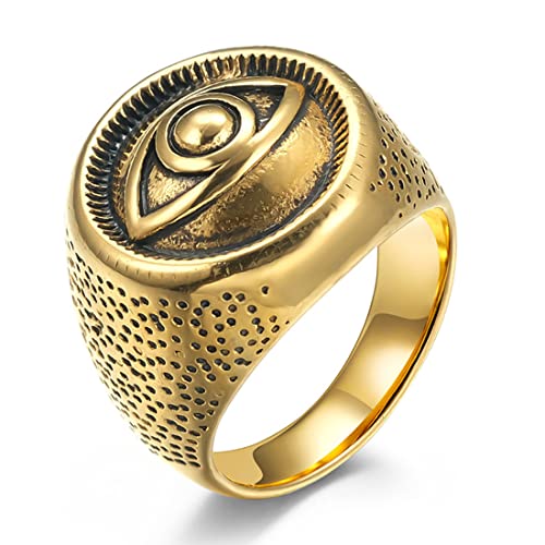 ASCHXUGX Vintage Teufelsauge Ring, Modische Ringe Aus Edelstahl Für Damen Und Herren,Gold,11 ASCHXUGX Vintage Teufelsauge Ring, Modische Ringe Aus Edelstahl Für Damen Und Herren,Gold,11 von ASCHXUGX