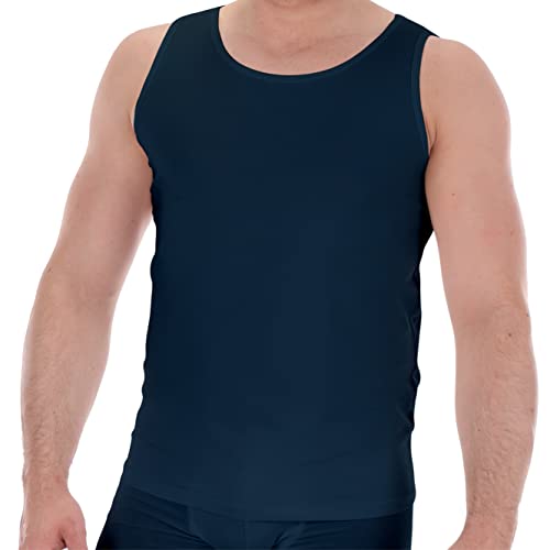 ASCOT Herren Unterhemd 2er Pack I Basic Tank Top Herren mit Seitennähte I Herren Achselhemd aus 95% Baumwolle & 5% Elasthan I Herren Shirt ohne Ärmel I Navy I Größe M (5) von ASCOT