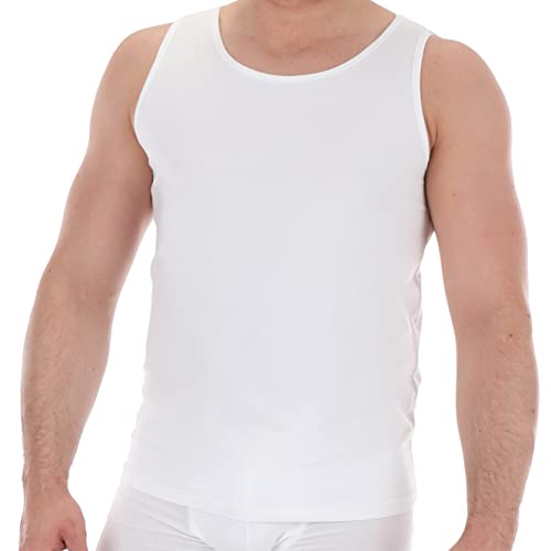 ASCOT Herren Unterhemd 2er Pack I Basic Tank Top Herren mit Seitennähte I Herren Achselhemd aus 95% Baumwolle & 5% Elasthan I Herren Shirt ohne Ärmel I Weiß I Größe 2XL (8) von ASCOT