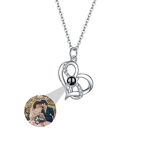 ASD Jewerly Personalisierte Bild Halskette Für Frauen, Benutzerdefinierte Foto Projektion Halskette Mit Bild Innen Ich Liebe Sie Halskette 100 Sprachen Memorial Geschenk Für Frauen Mom von ASD Jewerly