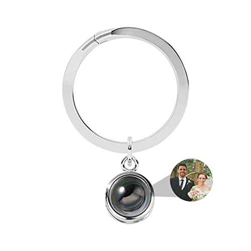 ASD Jewerly Personalisierte Foto Kreis Schlüsselanhänger Projektion Schlüsselanhänger Geschenk für Frauen, Freunde, Paare von ASD Jewerly