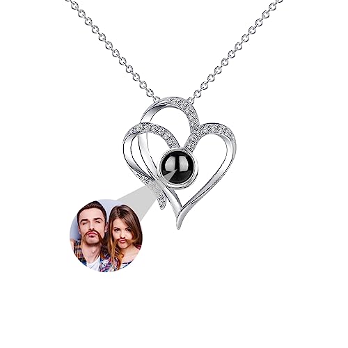 ASD Jewerly Personalisierte Herz Halskette Für Frauen, Foto Projektion Ich Liebe Sie Halskette 100 Sprachen Geschenk Für Frau Mutter von ASD Jewerly