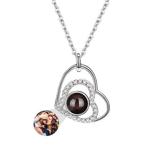 ASD Jewerly Personalisierte Herz Halskette Für Frauen, Personalisierte Foto Projektion Halskette Ich Liebe Sie Halskette 100 Sprachen Personalisierte Geschenk Für Frauen Frau Mutter von ASD Jewerly