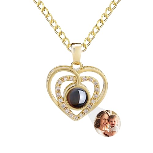 ASD Jewerly Personalisierte Herz Halskette Für Frauen, Personalisierte Foto Projektion Halskette Ich Liebe Sie Halskette 100 Sprachen Personalisierte Geschenk Für Frauen Frau Mutter von ASD Jewerly