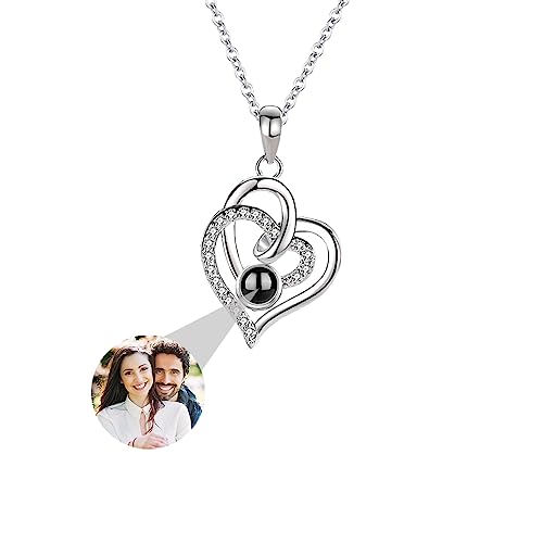 ASD Jewerly Personalisierte Herz Halskette Für Frauen, Personalisierte Foto Projektion Halskette Ich Liebe Sie Halskette 100 Sprachen Personalisierte Geschenk Für Frauen Frau Mutter von ASD Jewerly