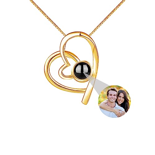 ASD Jewerly Personalisierte Herz Halskette Für Frauen, Personalisierte Foto Projektion Halskette Ich Liebe Sie Halskette 100 Sprachen Personalisierte Geschenk Für Frauen Frau Mutter von ASD Jewerly