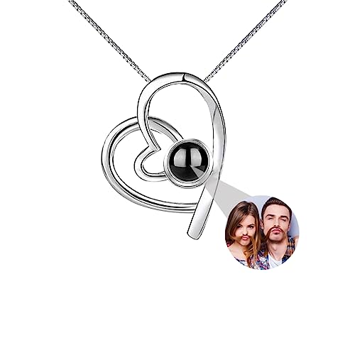 ASD Jewerly Personalisierte Herz Halskette Für Frauen, Personalisierte Foto Projektion Halskette Ich Liebe Sie Halskette 100 Sprachen Personalisierte Geschenk Für Frauen Frau Mutter von ASD Jewerly