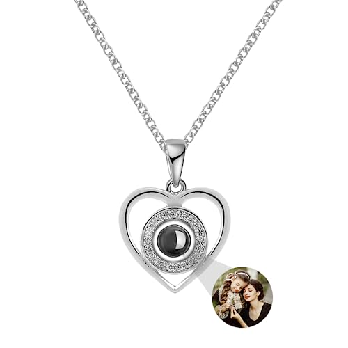 ASD Jewerly Personalisierte Herz Halskette Für Frauen, Personalisierte Foto Projektion Halskette Ich Liebe Sie Halskette 100 Sprachen Personalisierte Geschenk Für Frauen Frau Mutter von ASD Jewerly