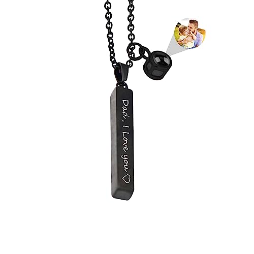 Personalisierte Bar Halskette Für Männer Frauen, Foto Projektion Halskette Benutzerdefinierte Bild Halskette Gravierte Name Ich Liebe Sie Halskette 100 Sprachen Schmuck Für Paare/Liebhaber von ASD Jewerly