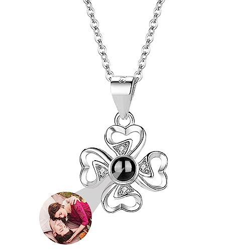 Personalisierte Klee Bild Halskette Für Frauen, Benutzerdefinierte Foto Projektion Halskette Mit Bild Innen Ich Liebe Sie Halskette 100 Sprachen Personalisierte Geschenk Für Frauen Frau Mutter von ASD Jewerly