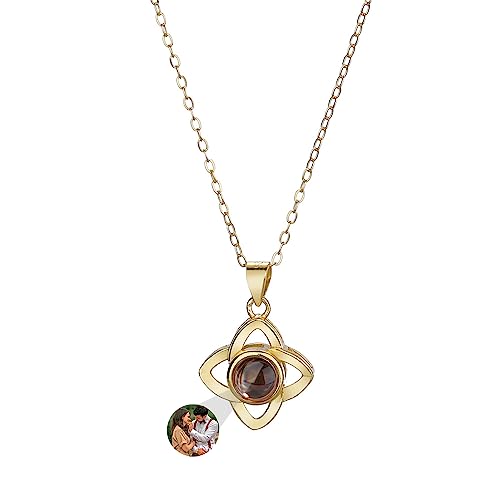 Personalisierte Klee Bild Halskette Für Frauen, Benutzerdefinierte Foto Projektion Halskette Mit Bild Innen Ich Liebe Sie Halskette 100 Sprachen Personalisierte Geschenk Für Frauen Frau Mutter von ASD Jewerly