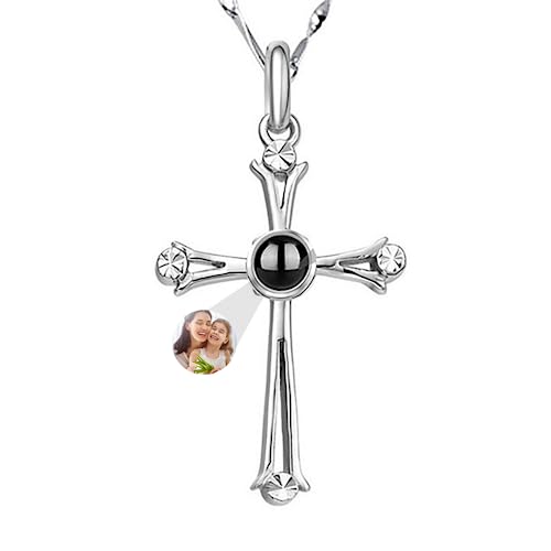 Personalisierte Kreuz Halskette Für Frauen, Benutzerdefinierte Bild Halskette Foto Projektion Halskette Ich Liebe Sie Halskette 100 Sprachen Personalisierte Geschenk Für Frauen Frau Mutter von ASD Jewerly