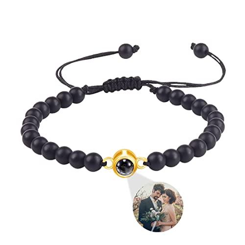 Personalisierte Runde Perlen Armbänder Foto Armbänder Frauen Kundenspezifische Projektion Armbänder Muttertag Geburtstagsgeschenk Mit Bildern Weihnachtsschmuck Für Mutter von ASD Jewerly