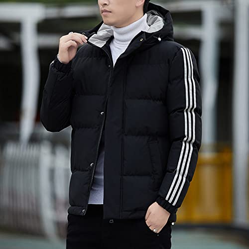 ASDFY Steppjacke Herren Winter,Herren Jacken Winter Mit Kapuze Wintermantel Jacke Outdoor Schwarz Langarm Steppmäntel Herren Jacke Winddichte Reißverschlüsse Bodywarmer Steppjacke Für Herren Teens L von ASDFY