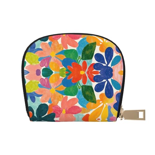 ASDJHFABKY Bohemia Karten-Set, Retro-Blumenmuster, Leder, Geldbörse, Autobesitzer, Lizenz- und Versicherungskartenhalter, 9 x 11 cm, A19, 9X11CM von ASDJHFABKY