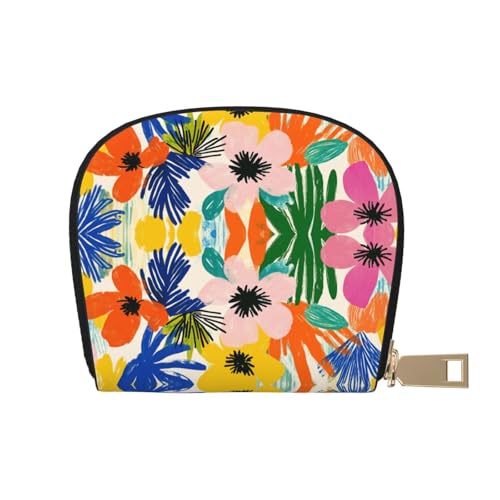 ASDJHFABKY Bohemia Karten-Set, Retro-Blumenmuster, Leder, Geldbörse, Autobesitzer, Lizenz- und Versicherungskartenhalter, 9 x 11 cm, A20, 9X11CM von ASDJHFABKY